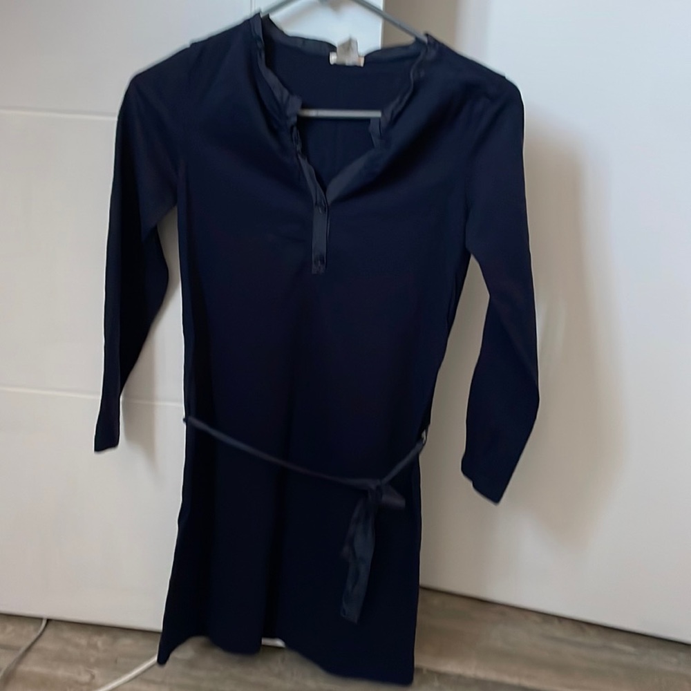 New but no tag crew cut navy dress with silk trim size 14